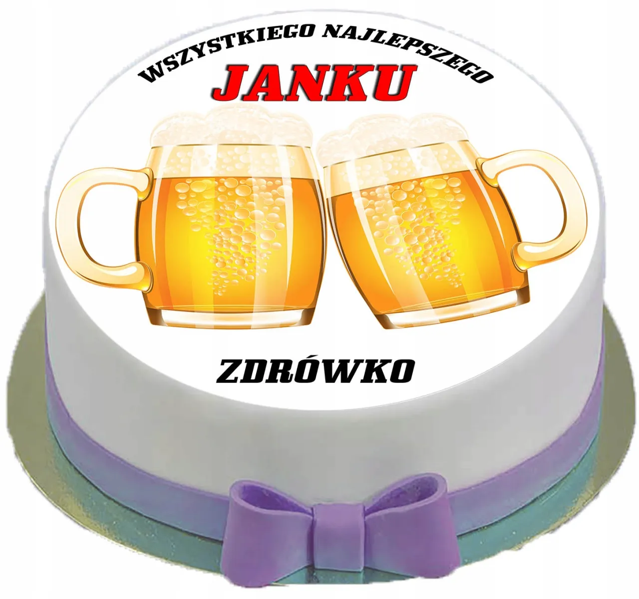 Tort kufel piwa dekoracje masa cukrowa