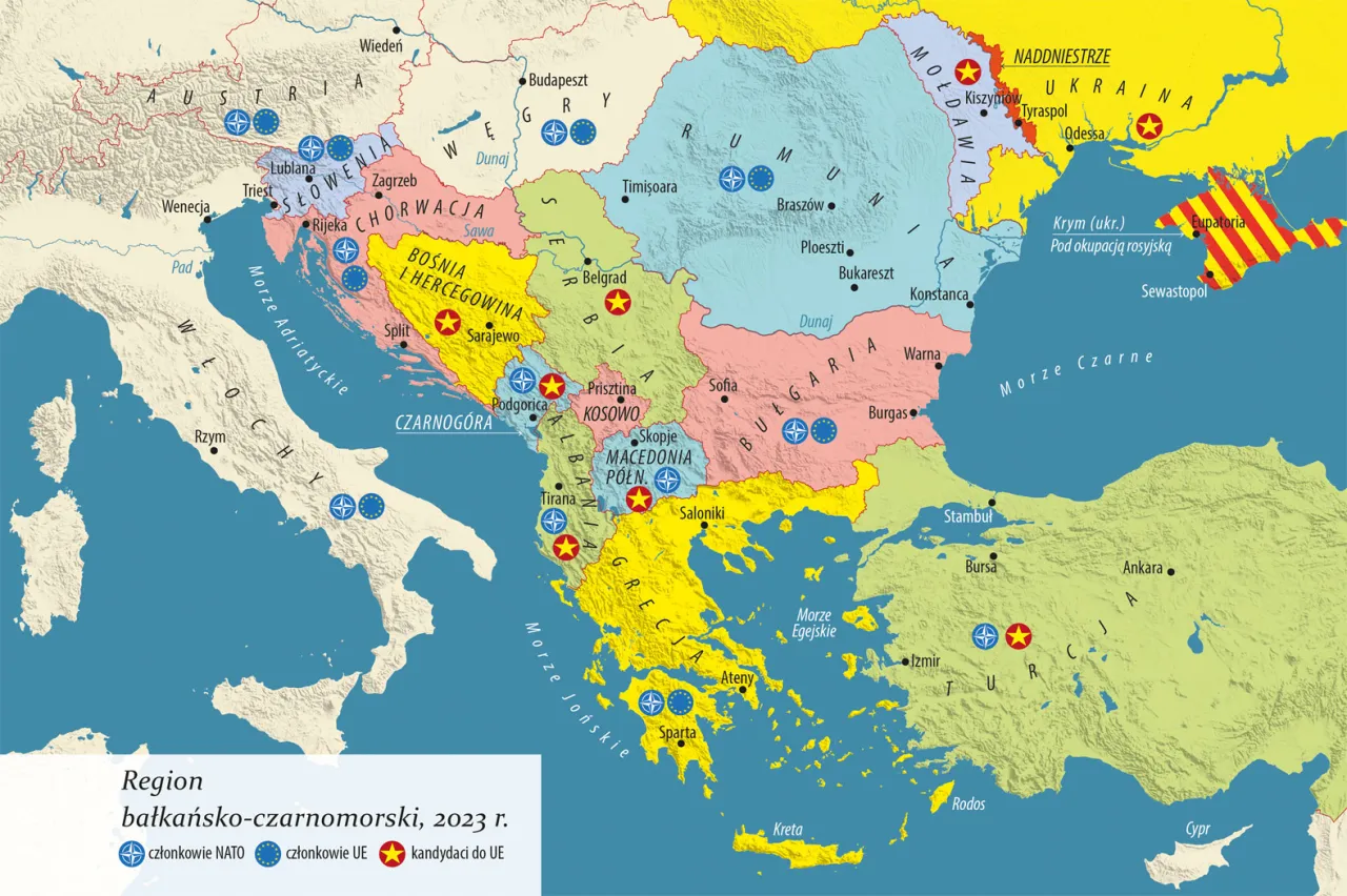 Mapa Bałkan&oacute;w historyczna podział etniczny i religijny