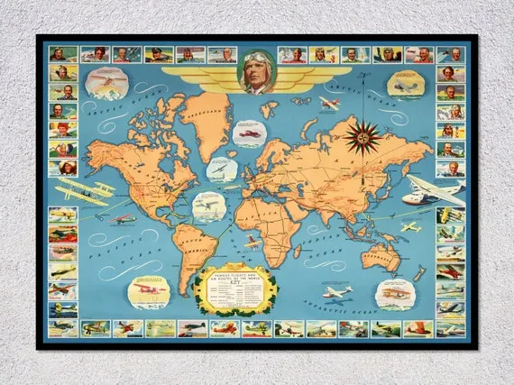 mapa świata trasy lotnicze