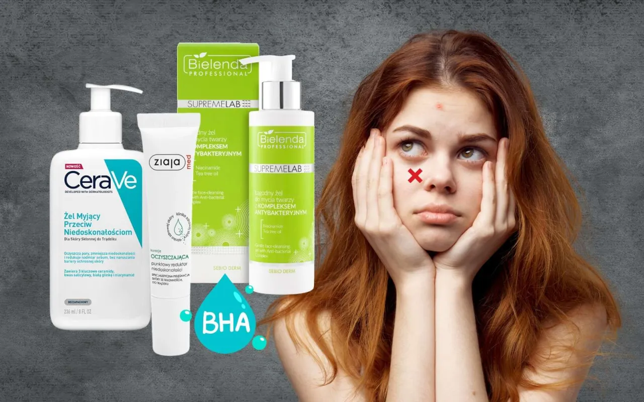 r&oacute;żne kosmetyki z kwasem salicylowym