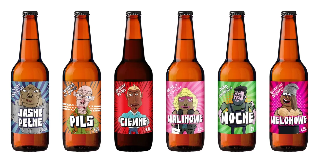 różne rodzaje piwa sklepowe etykiety z procentami