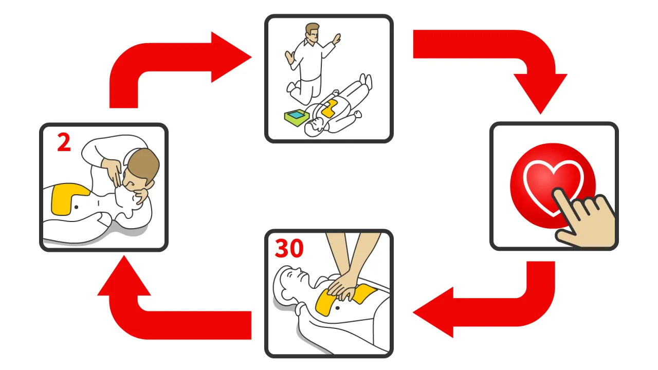 jak działa defibrylator AED schemat
