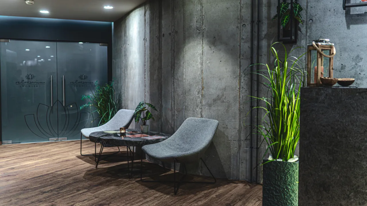 Nowoczesne, minimalistyczne wnętrze męskiego SPA w Krakowie