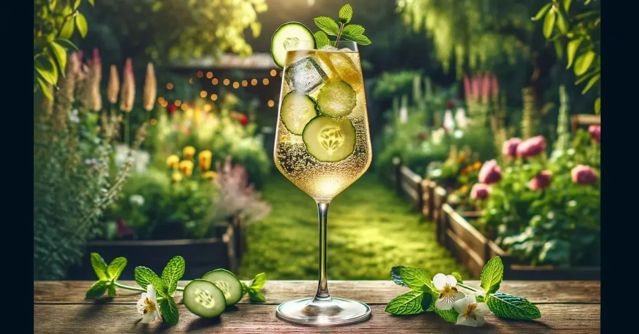 drink z wódką gruszkową i spritem dekoracja garnish