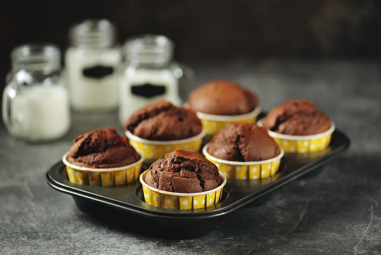 Domowe muffinki czekoladowe Wedel z polewą