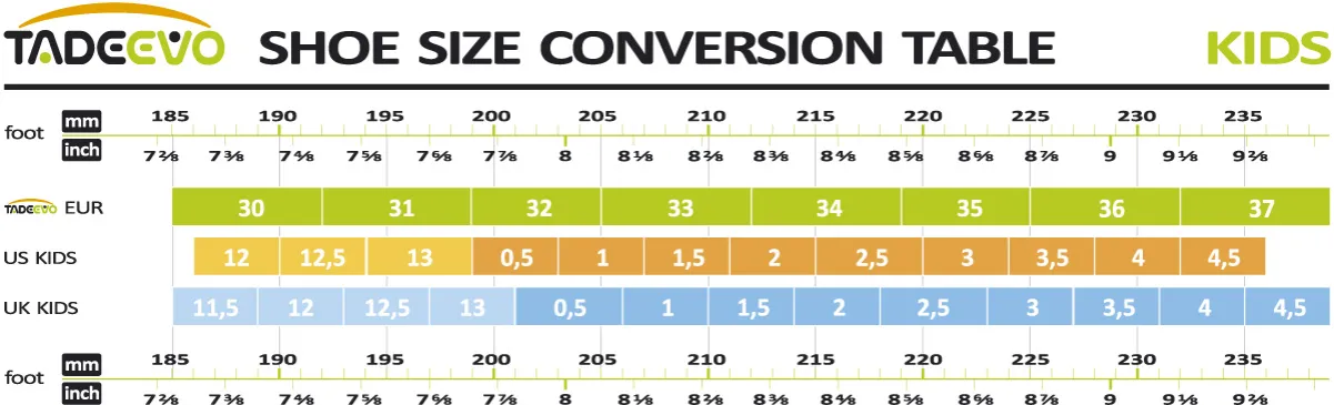 tabela rozmiarów butów dziecięcych różnych marek
