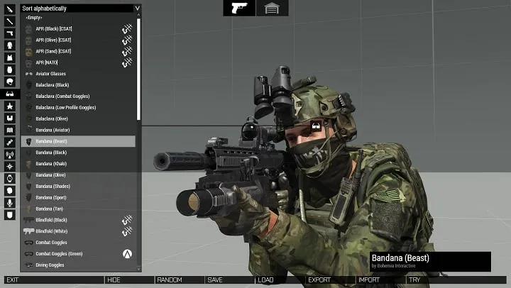 Gracz Arma 3 milsim z mikrofonem i słuchawkami