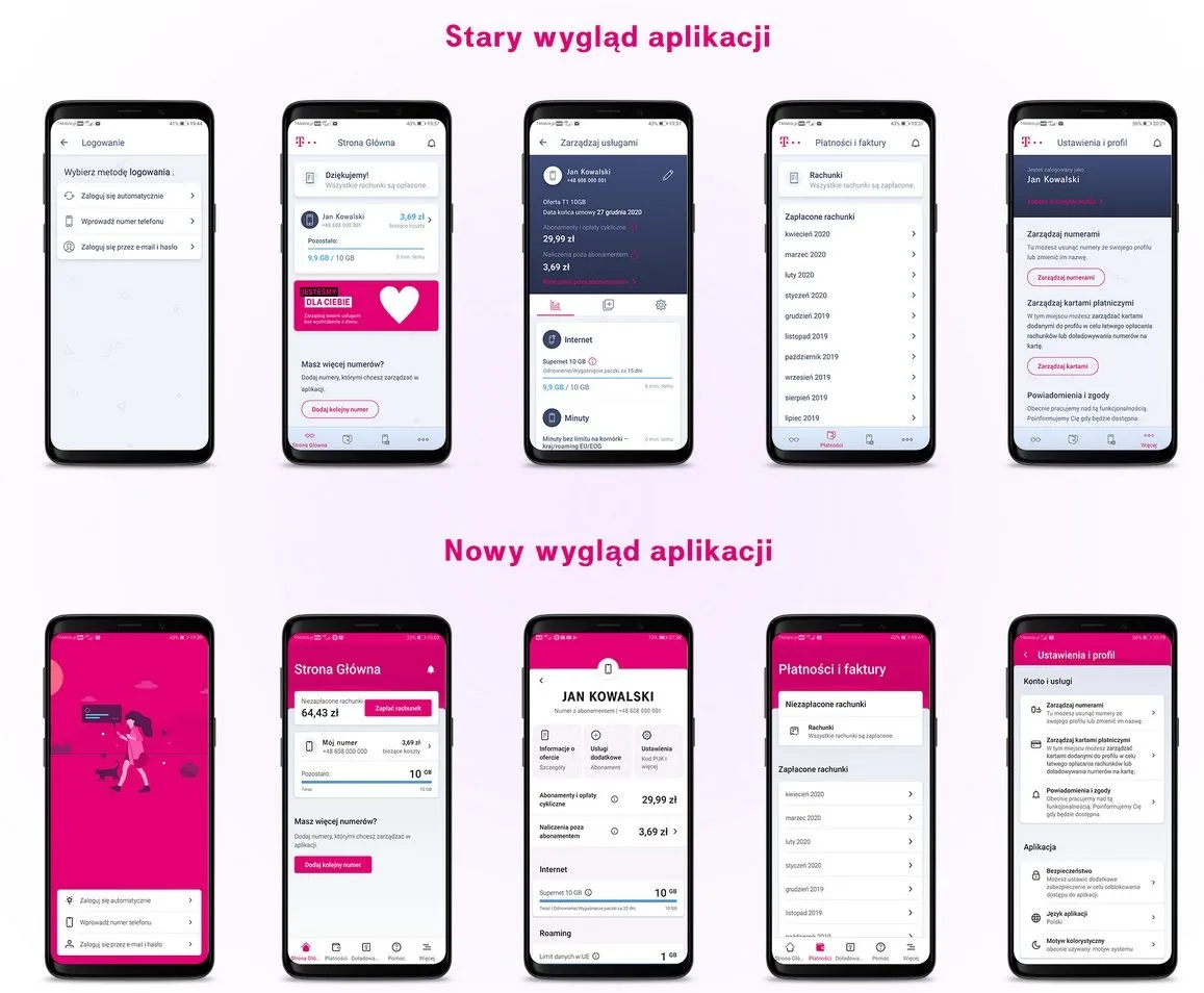 Mój T-Mobile aplikacja zrzut ekranu ekran główny