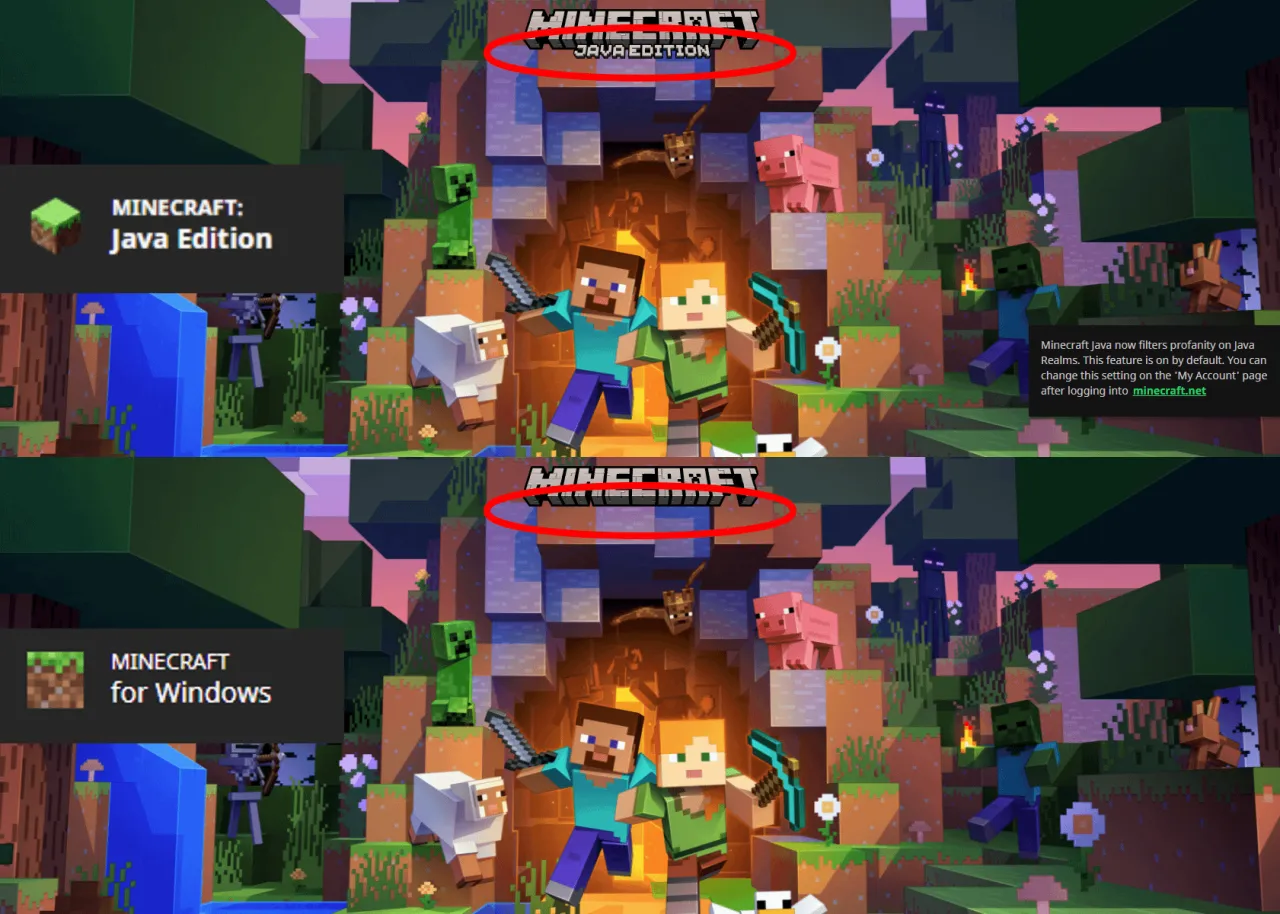 Minecraft Bedrock na r&oacute;żnych platformach