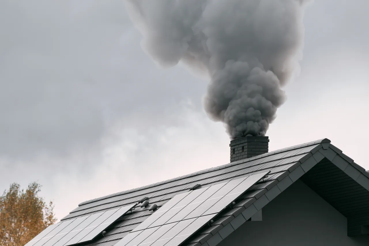 Czarny dym z komina