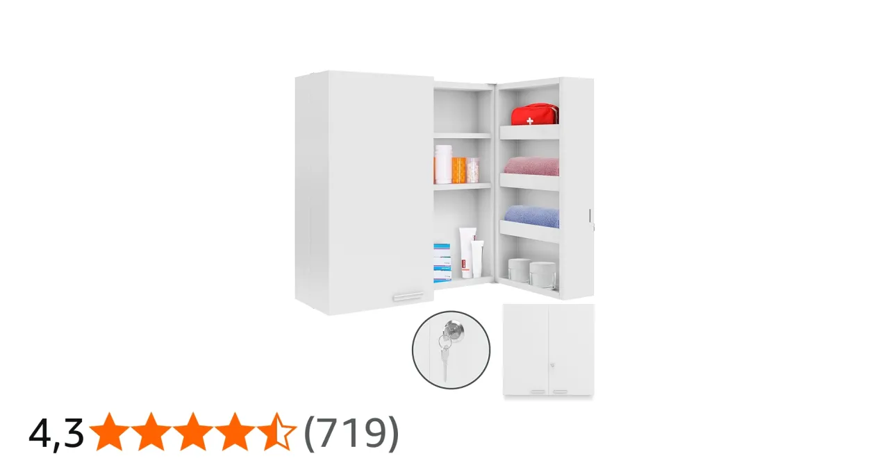 Szafka na leki w sypialni, zamknięta, wysoko