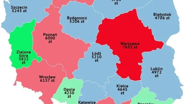 mapa cen mieszkań polska najtańsze regiony 2026