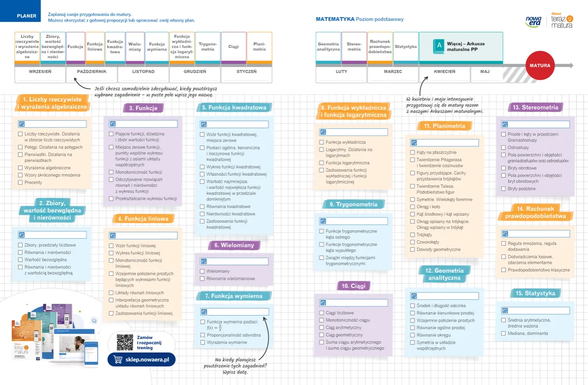 plan nauki matura matematyka
