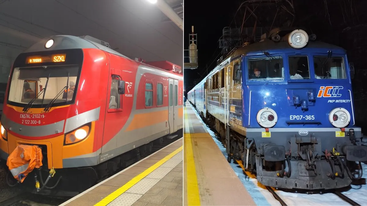 pociągi PKP Intercity i POLREGIO na stacji