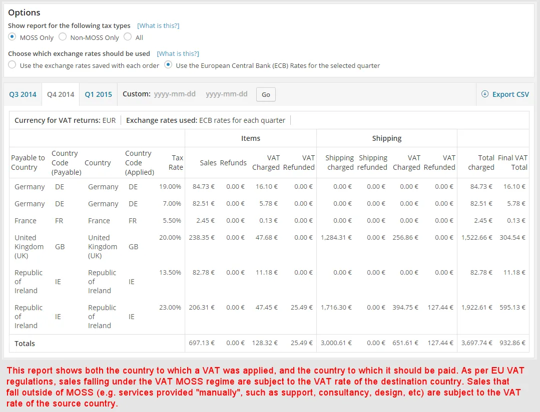 VAT invoice with refactored costs