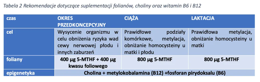 Harmonogram suplementacji kwasu foliowego w ciąży