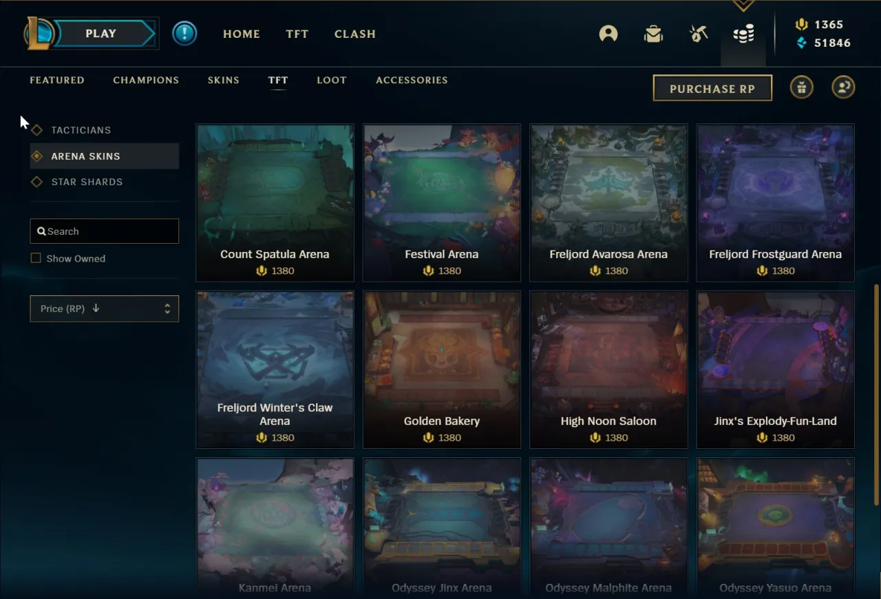 Tabela z cenami Riot Points w PLN