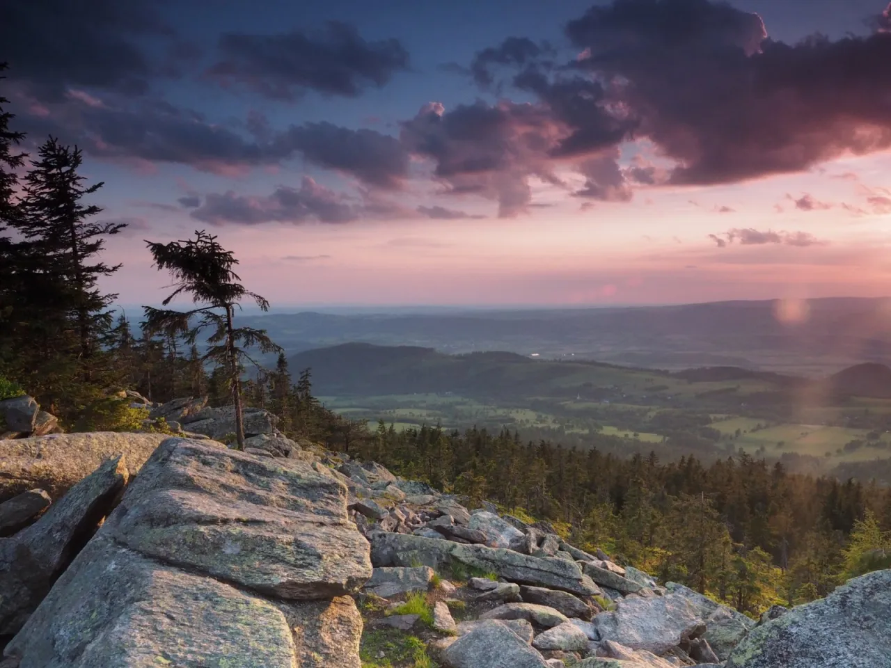 panorama z wieży tr&oacute;jmorski wierch