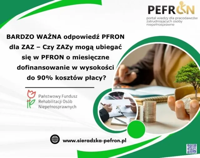PFRON dofinansowanie ZAZ