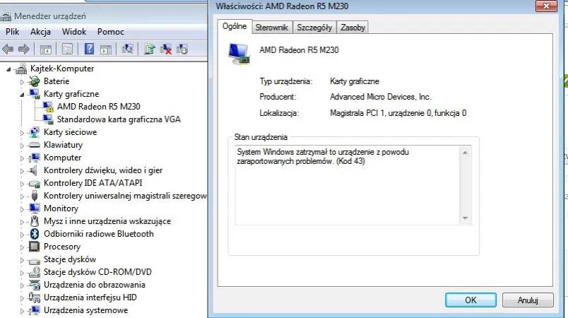 Rozwiązywanie problemów po aktualizacji sterowników graficznych