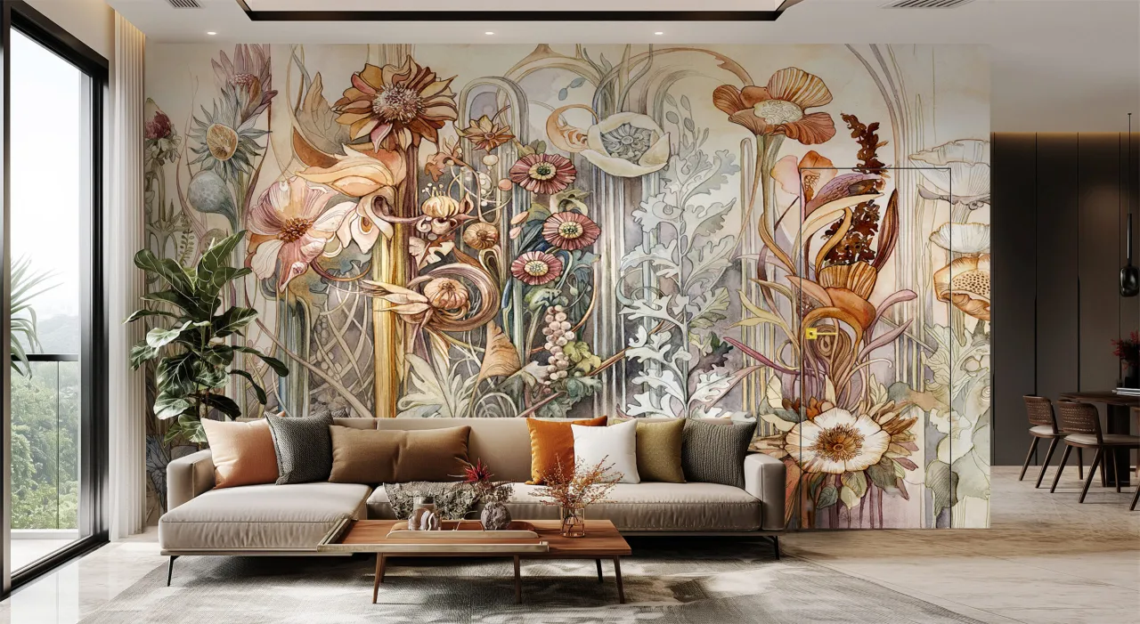 Drzwi ukryte w nowoczesnym wnętrzu bez pęknięć