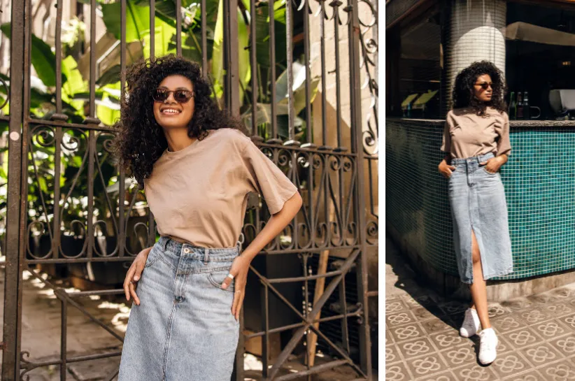 Stylizacje z jeansową spódnicą na różne okazje: praca, randka, na co dzień