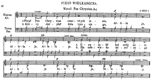 różne aranżacje nuty W uroczystej cichości