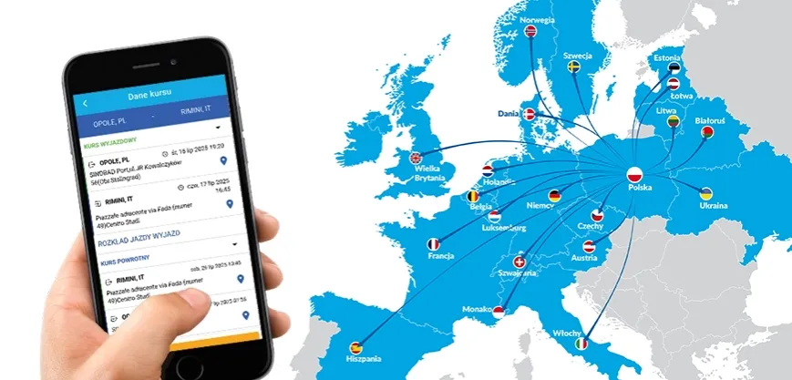Mapa połączeń autokarowych Sindbad Niemcy