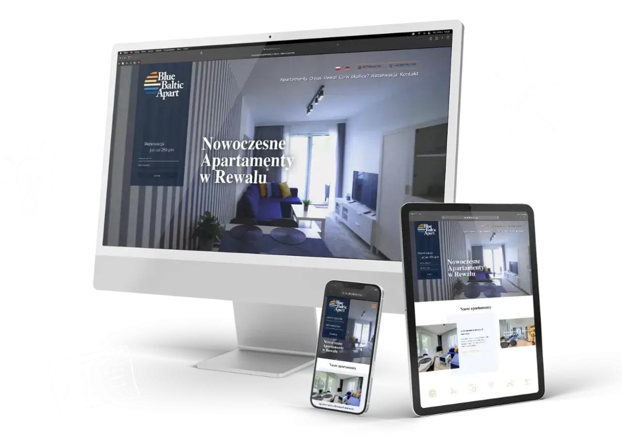 nowoczesna strona internetowa obiektu noclegowego z systemem rezerwacji