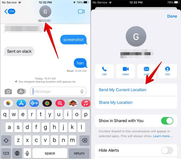 iPhone udostępnianie lokalizacji iMessage