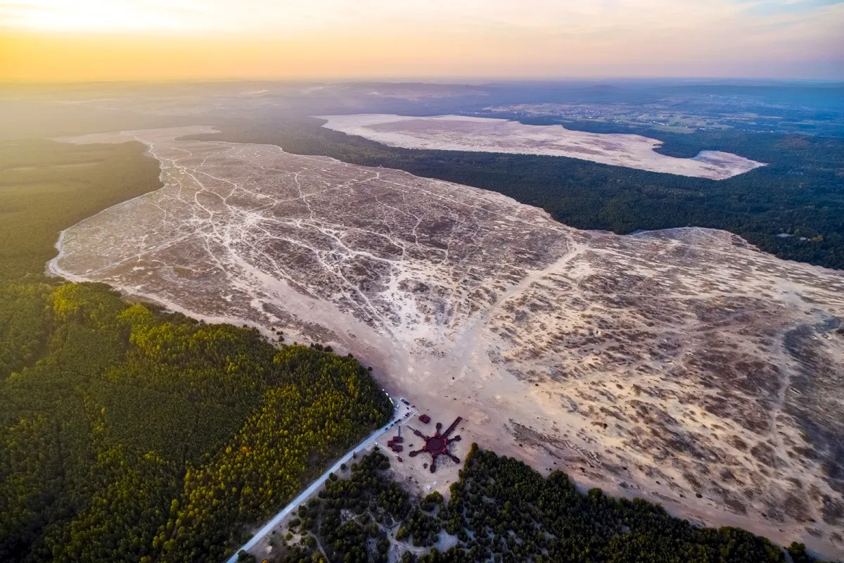 Pustynia Błędowska z lotu ptaka