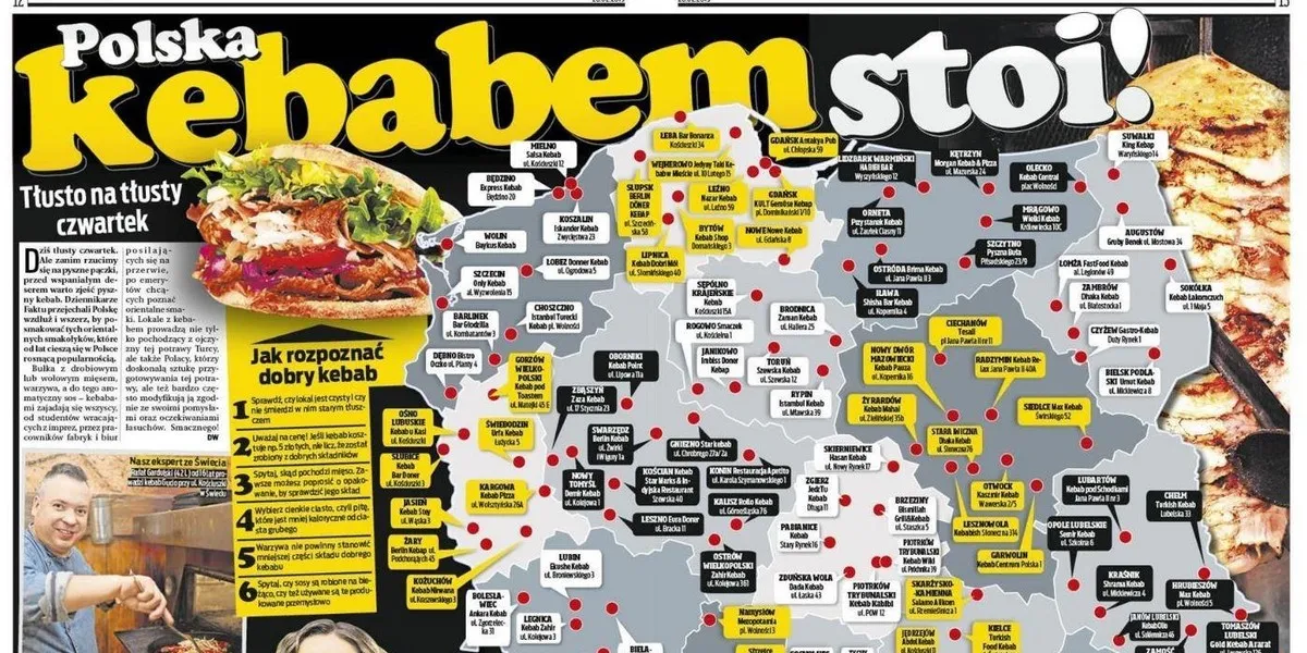 Kebab w Polsce statystyki i mapa