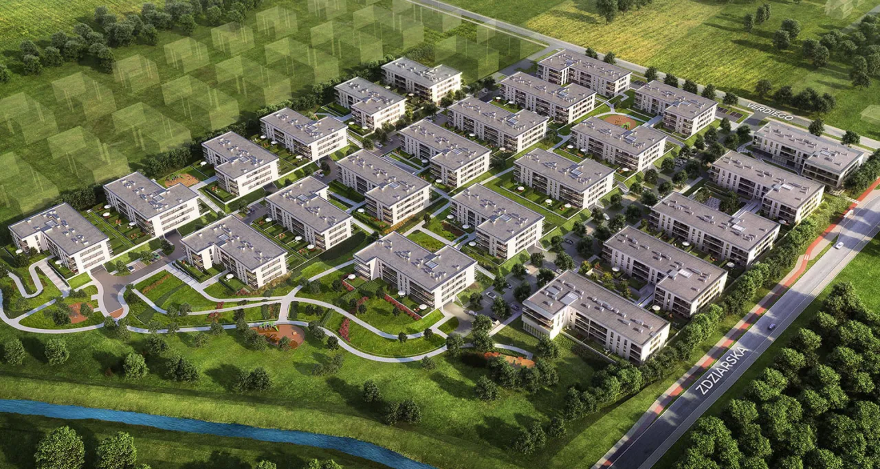 Nowe osiedla na Białołęce lub Ursusie z terenami zielonymi