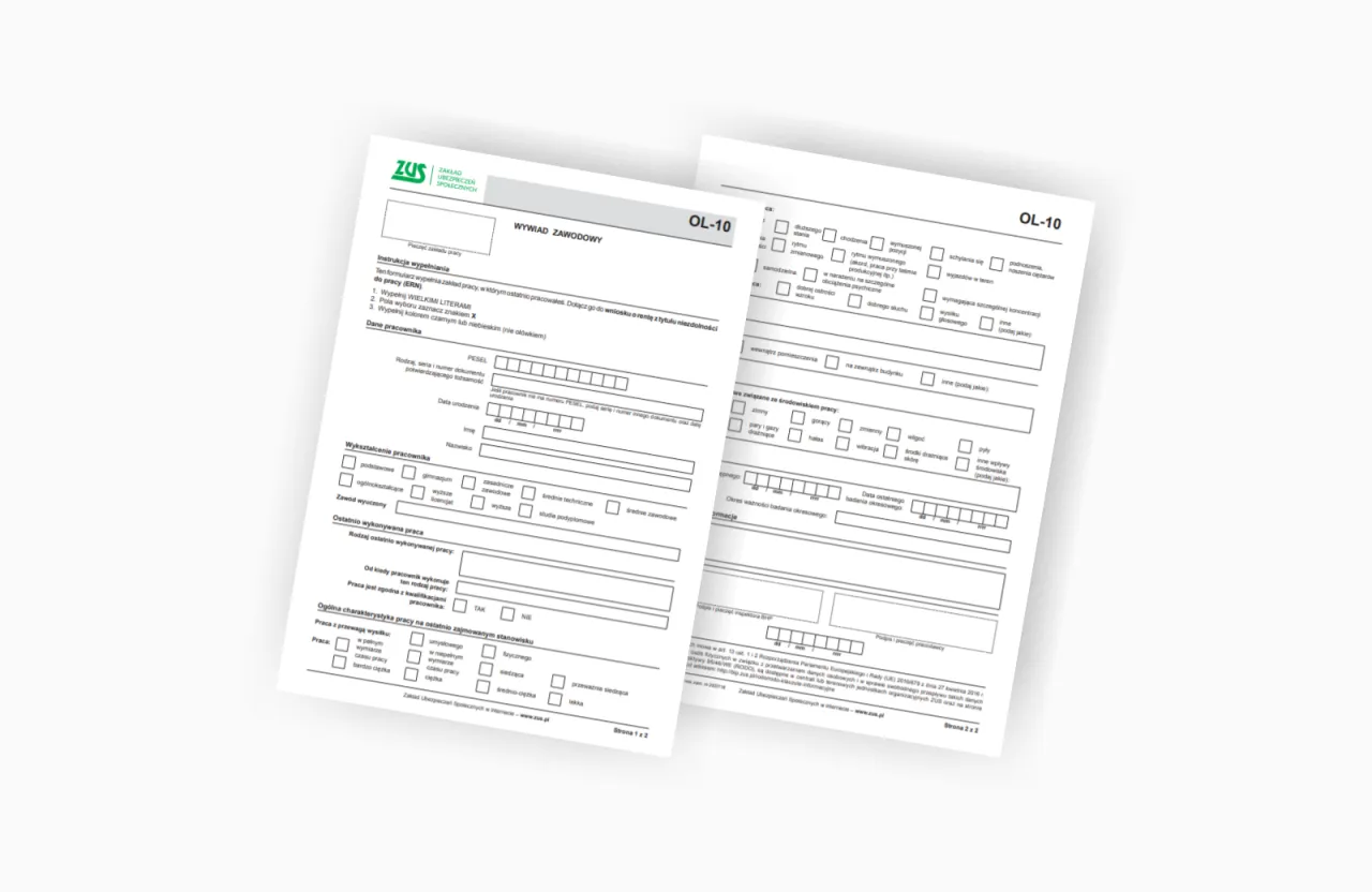 Wypełnianie formularza ZUS Z-10, wzór oświadczenia