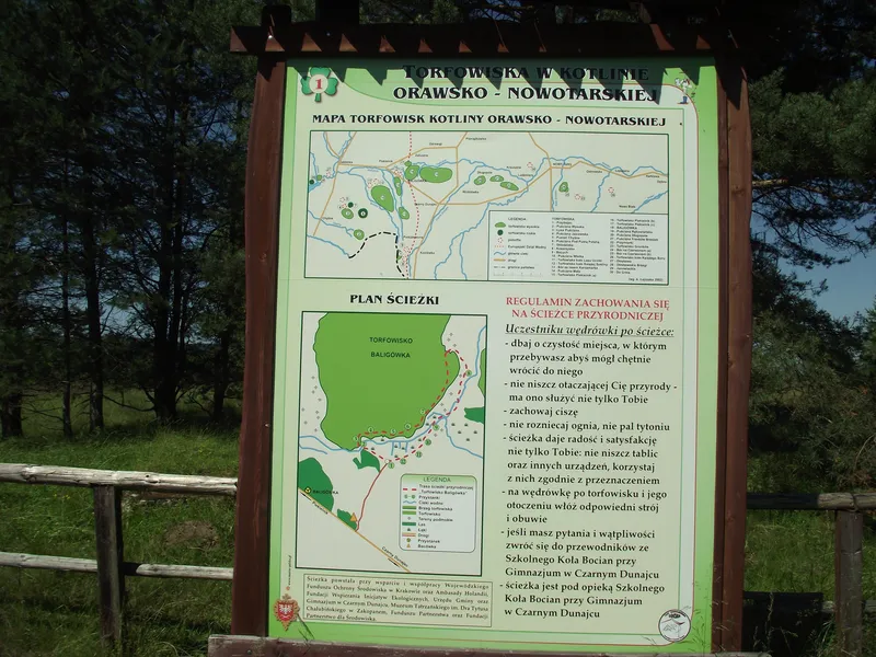 Torfowiska Orawsko-Nowotarskie ścieżka edukacyjna Balig&oacute;wka