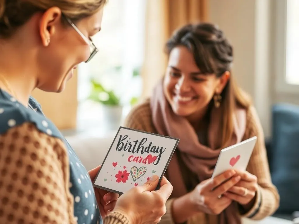 osoba pisząca kartkę urodzinową, personalizacja życzeń, kreatywność