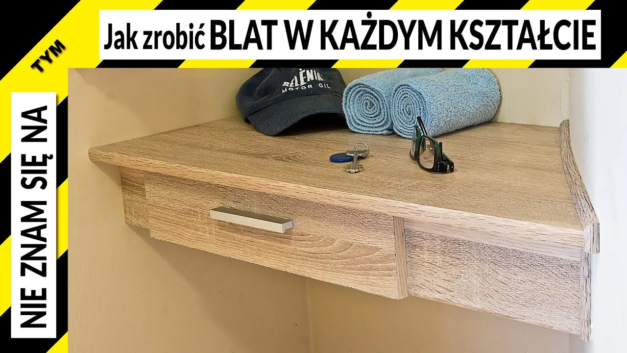 odrysowywanie krzywizny ściany na blacie