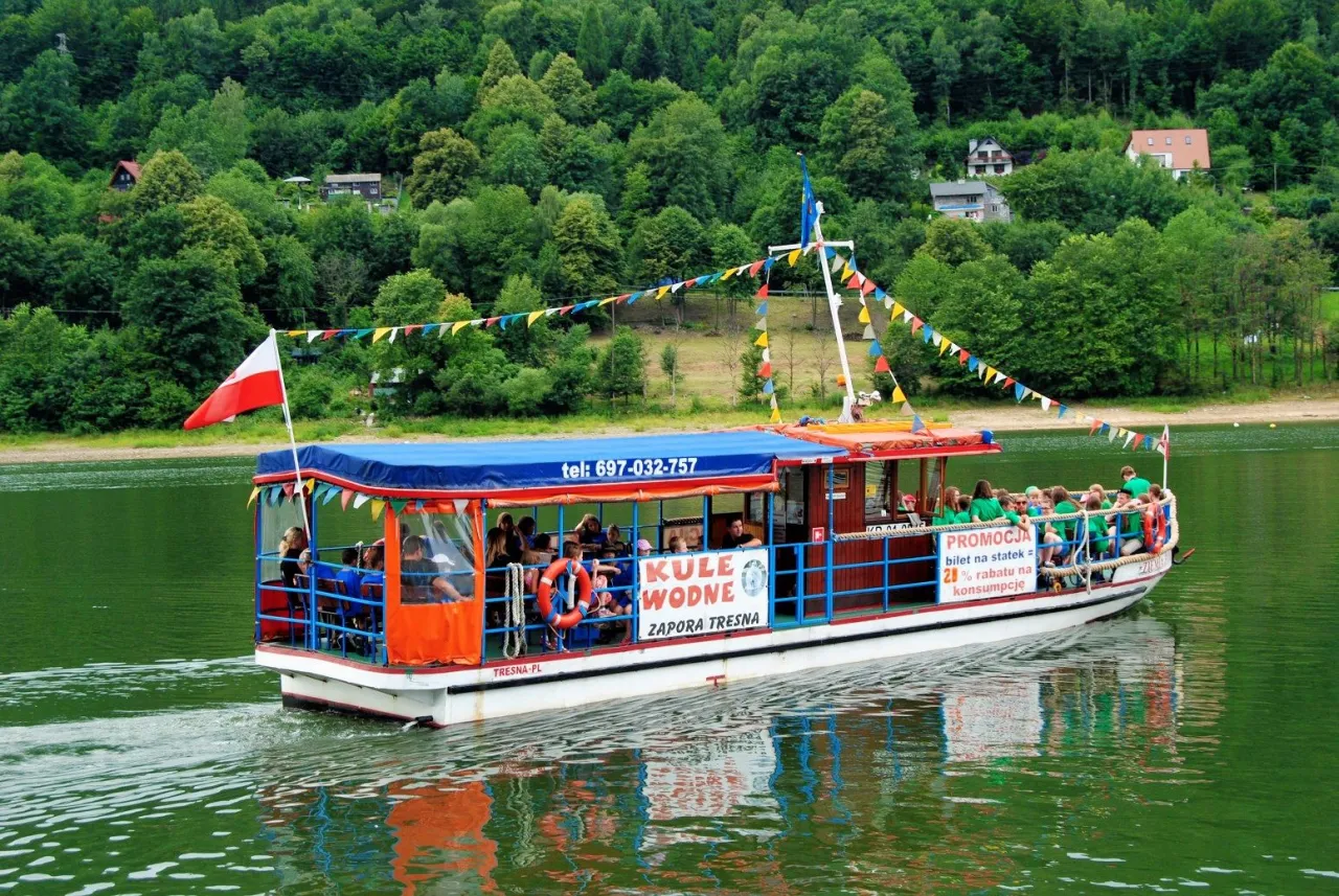 Jezioro Żywieckie sporty wodne rejs statkiem