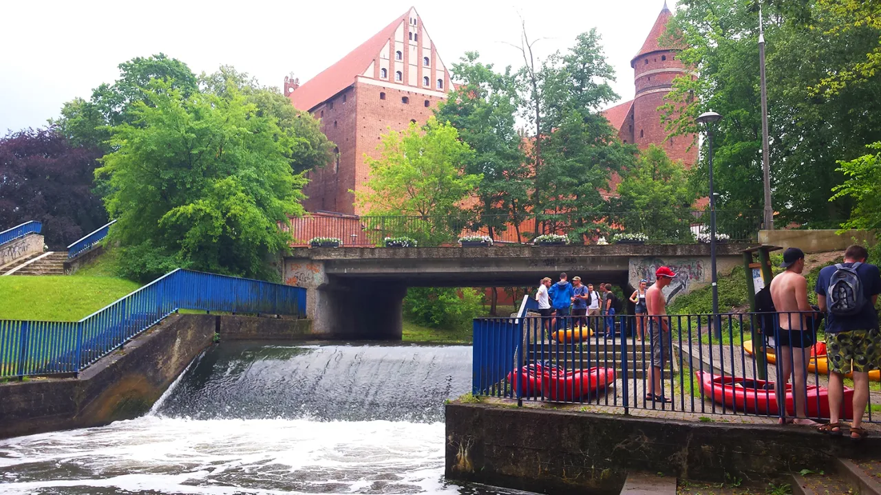 Rzeka Łyna w Olsztynie krajobraz