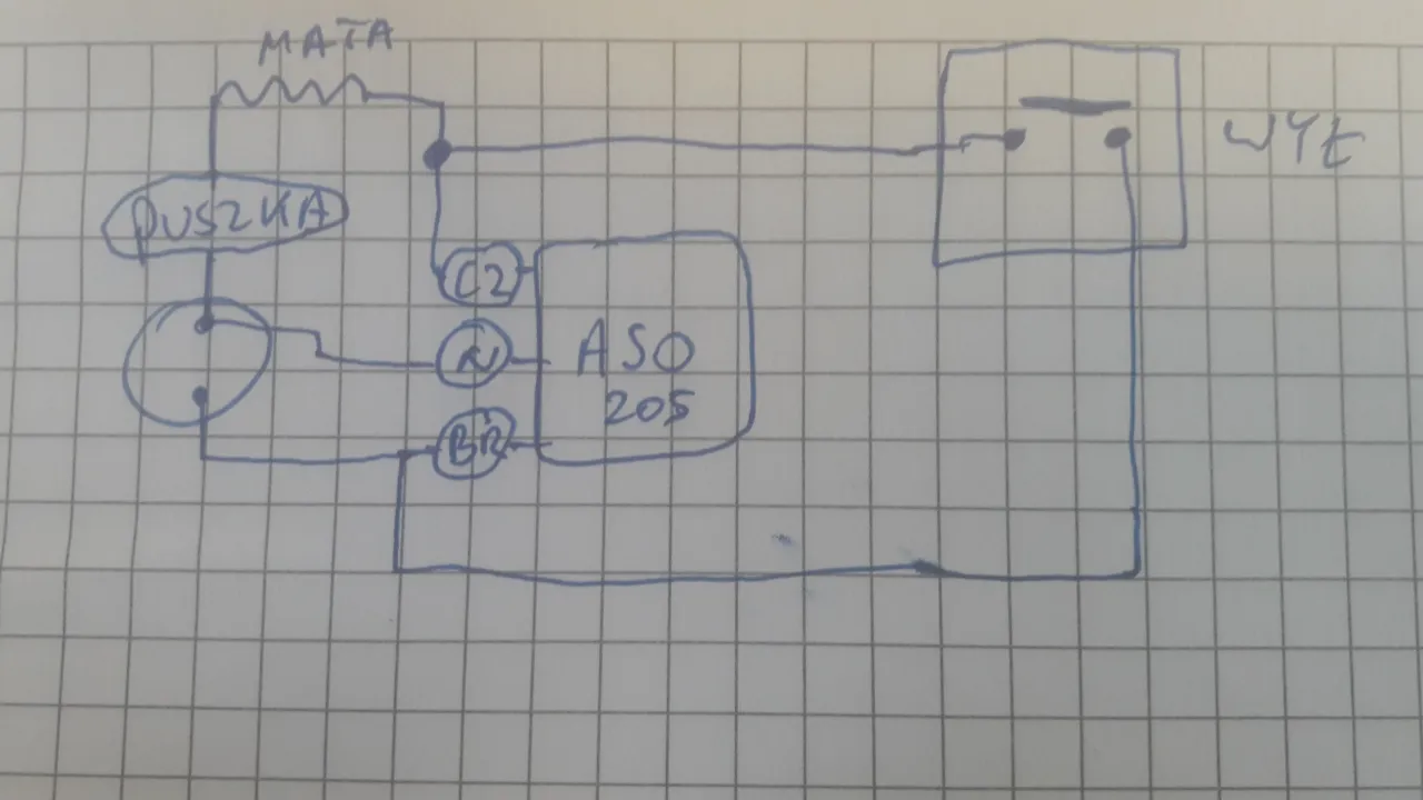Schemat podłączenia maty grzewczej pod lustro