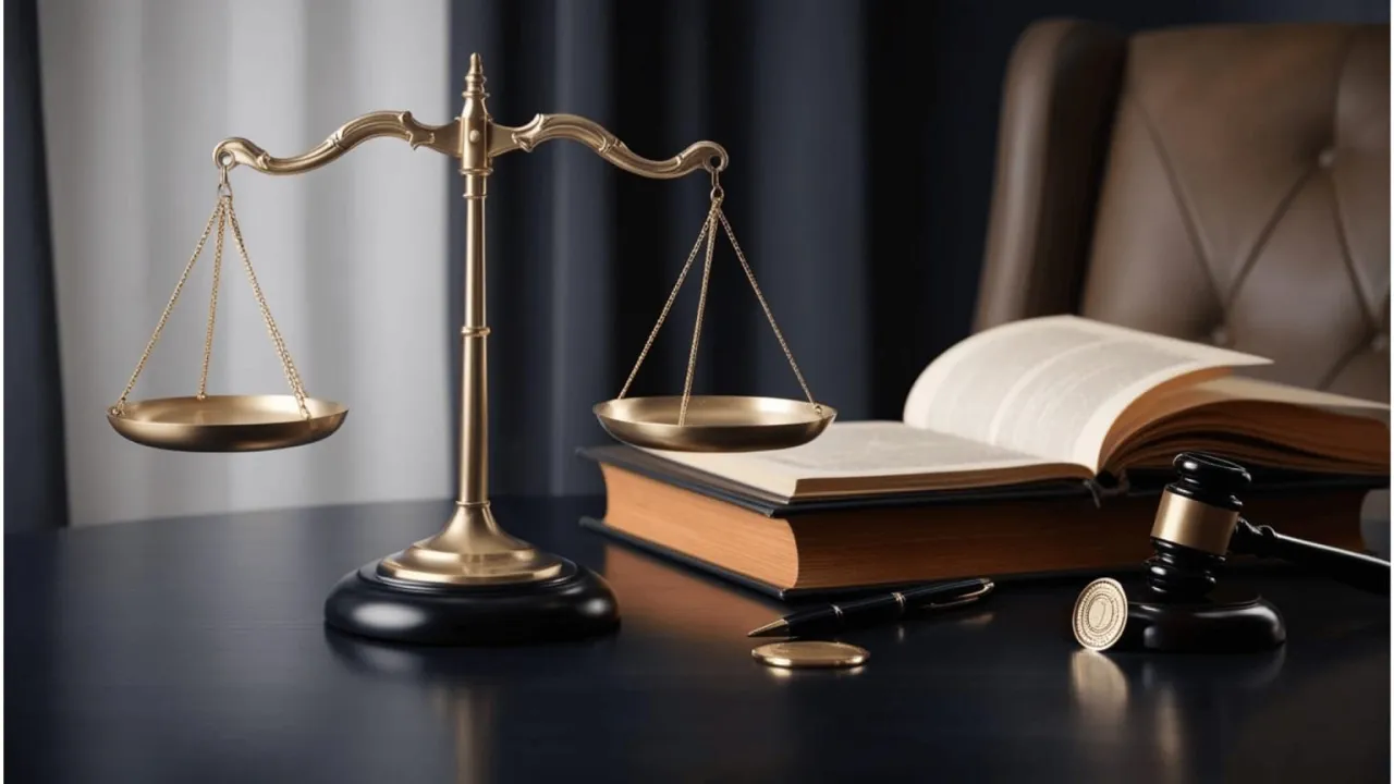 Waga sprawiedliwości, księga prawa i młotek sędziowski symbolizują rozstrzyganie spor&oacute;w. Co to są roszczenia? To żądania prawne.