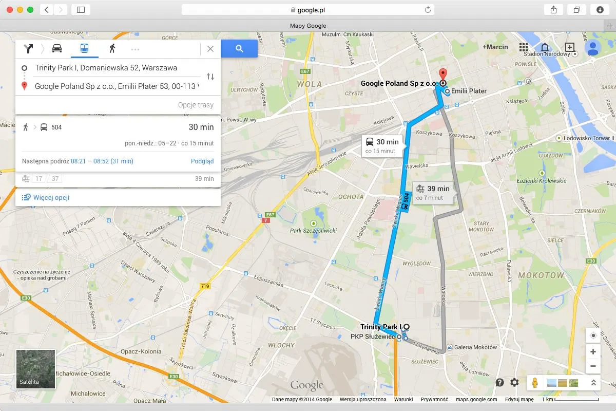 aplikacje mobilne rozkład jazdy warszawa jakdojade google maps