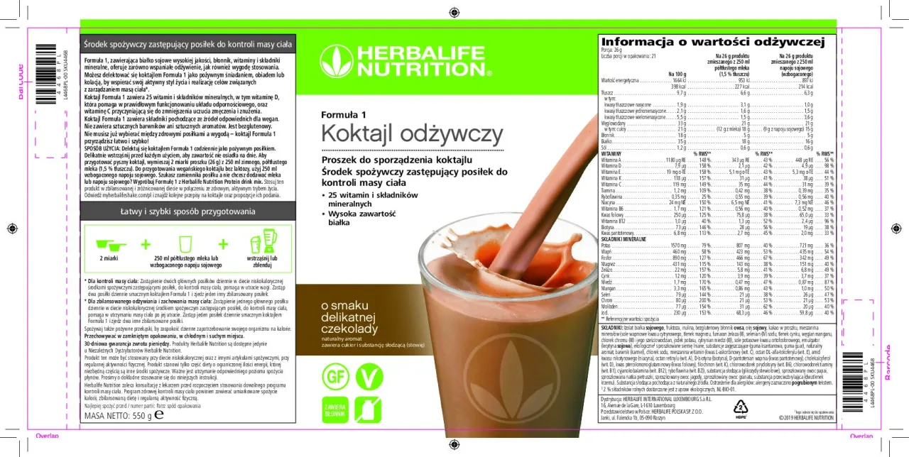 Herbalife Formula 1 przepisy koktajle