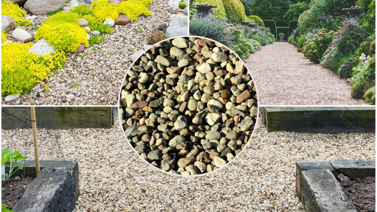 brudny i czysty żwir w ogrodzie por&oacute;wnanie