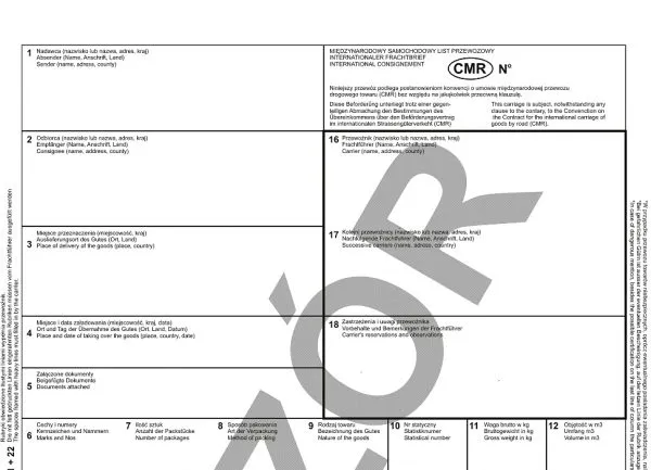 Dokumenty spedycyjne CMR TIR SAD, stos dokumentów transportowych