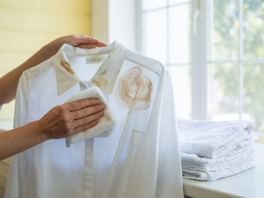 domowe sposoby usuwanie plamy z podkładu biała bluzka