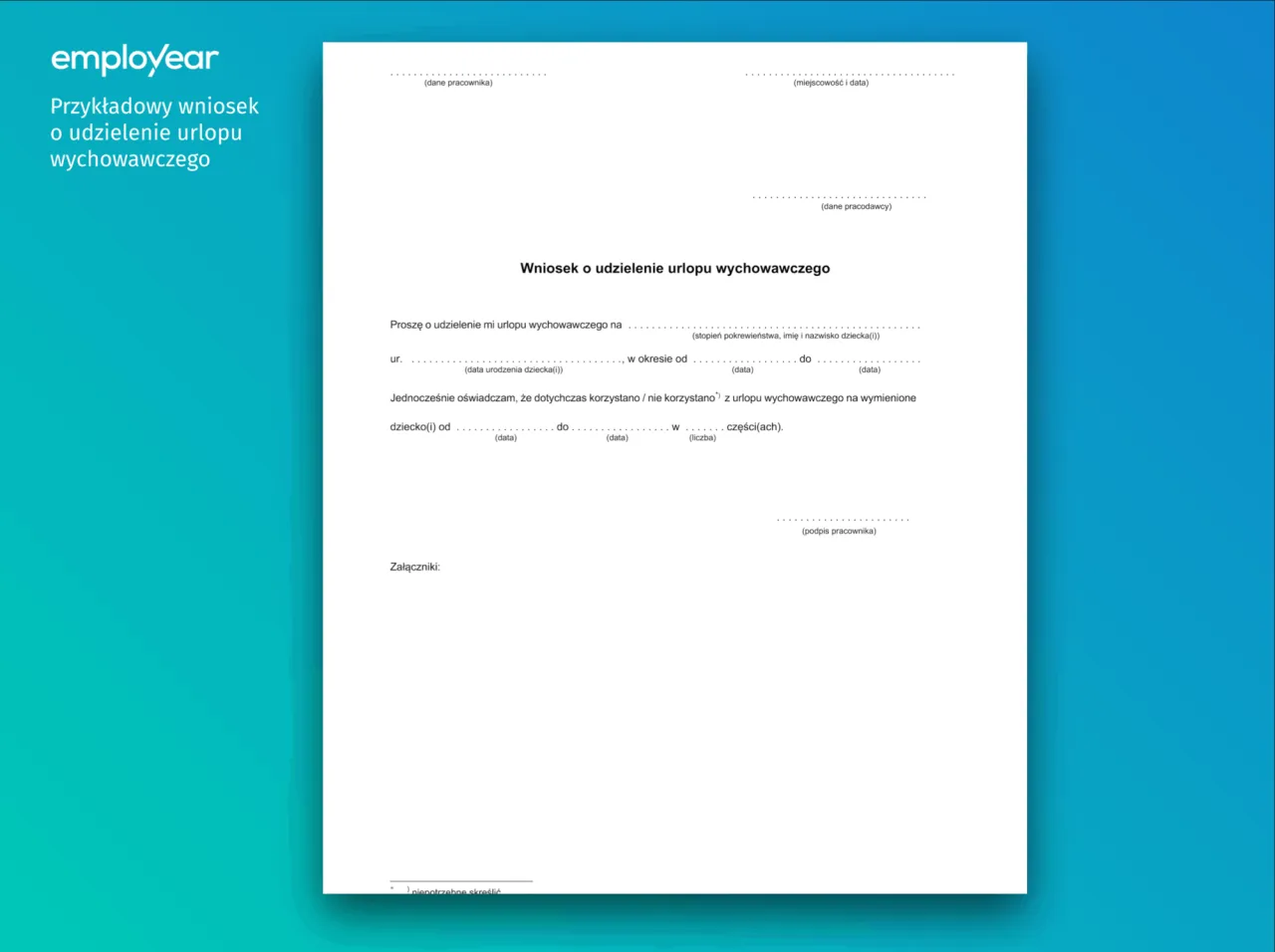 Wniosek o urlop wychowawczy warunki