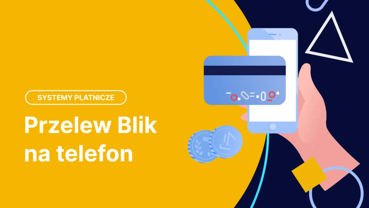 Jak zrobić przelew Blikiem w mBank? Ilustracja pokazuje telefon, kartę i monety, symbolizujące płatności mobilne.