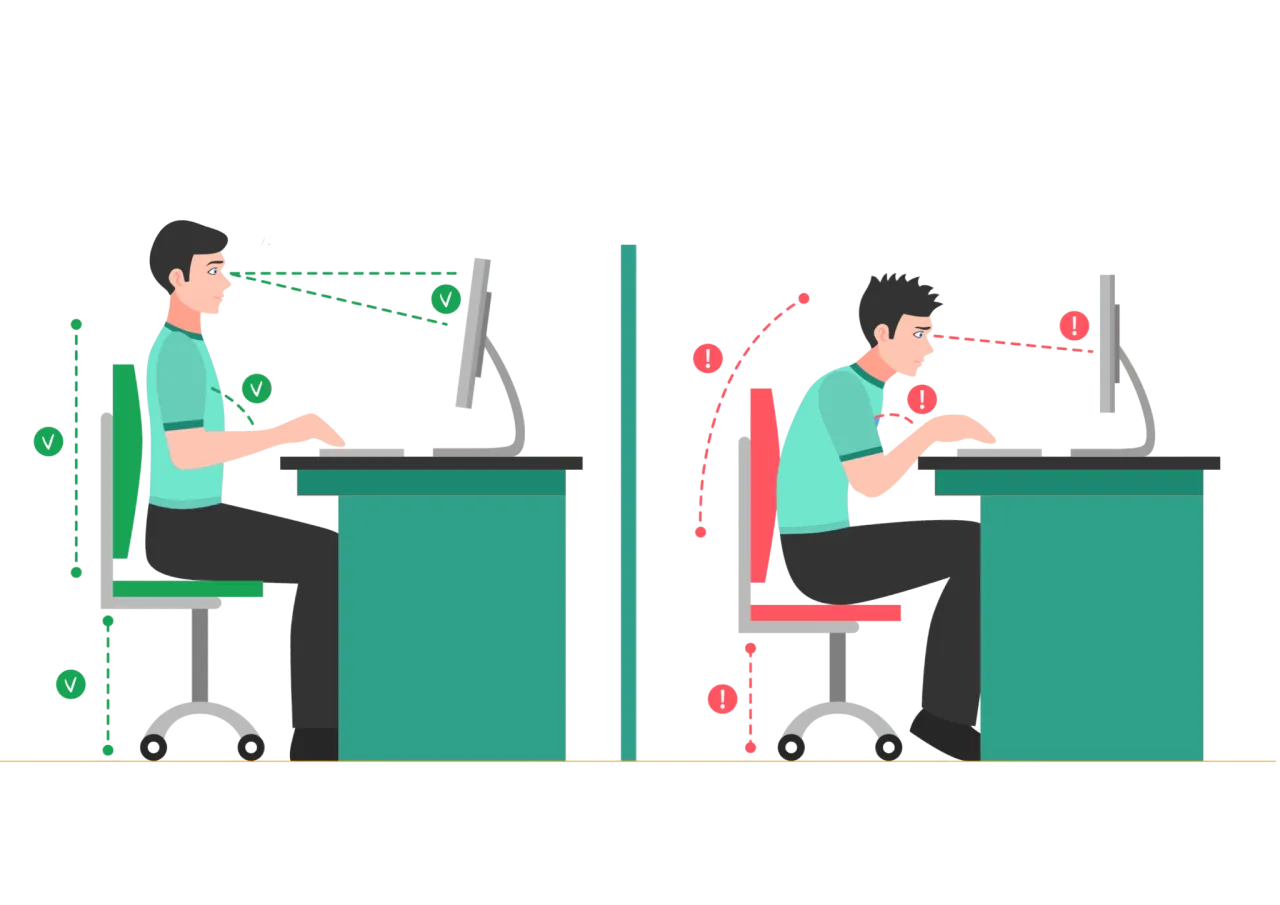 ergonomiczne stanowisko pracy biurowej