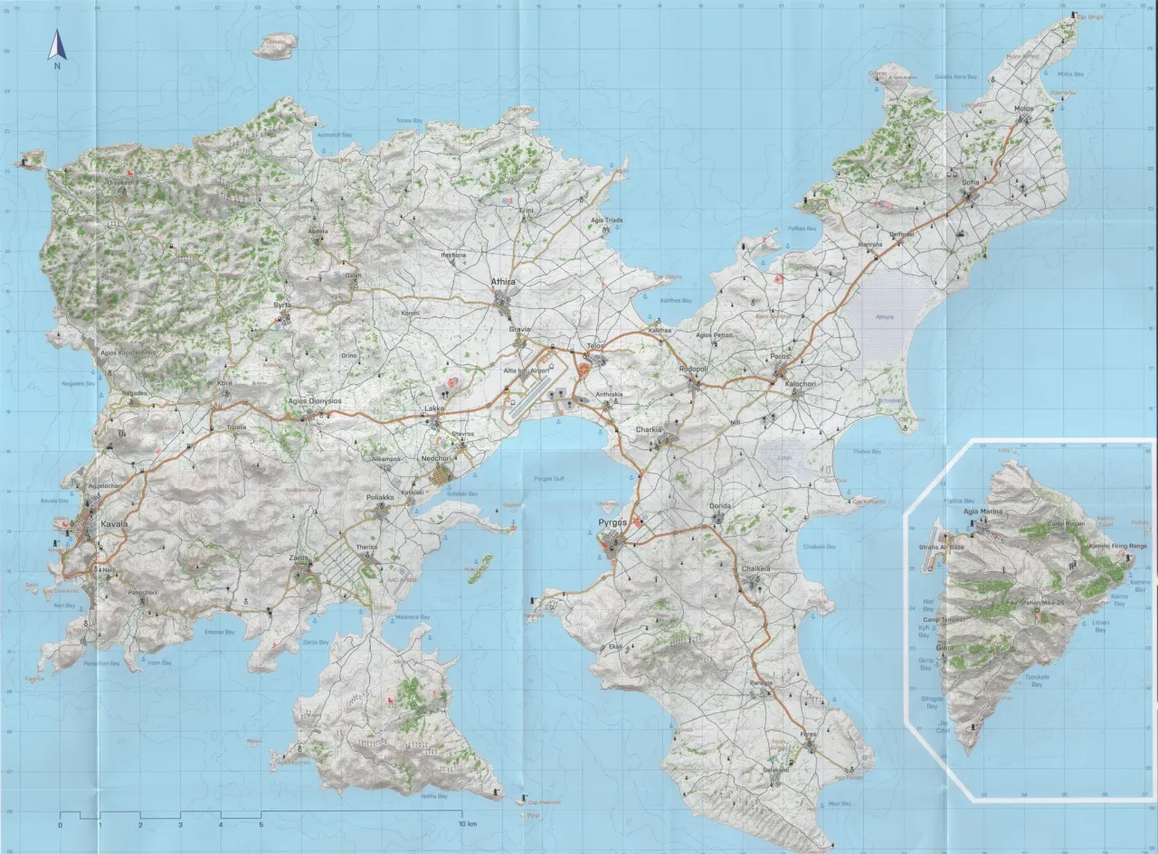 Arma 3 Altis mapa overview